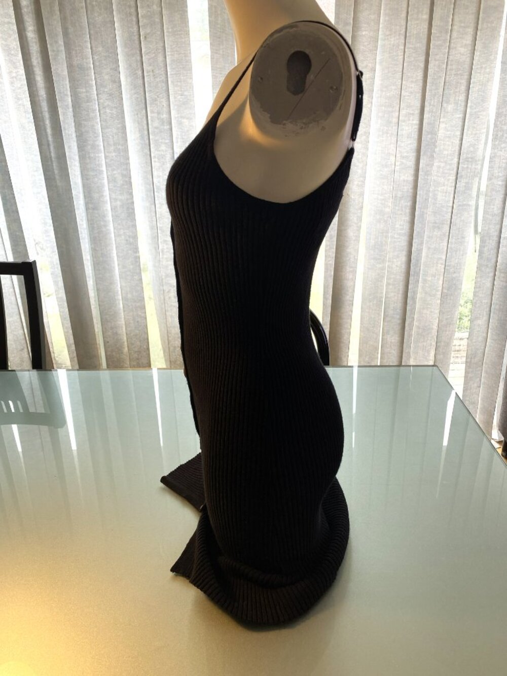 Forever 21 LBD Little Black Mini Dress Spaghetti Straps Bodycon Stretchy Size S - Picture 2 of 4